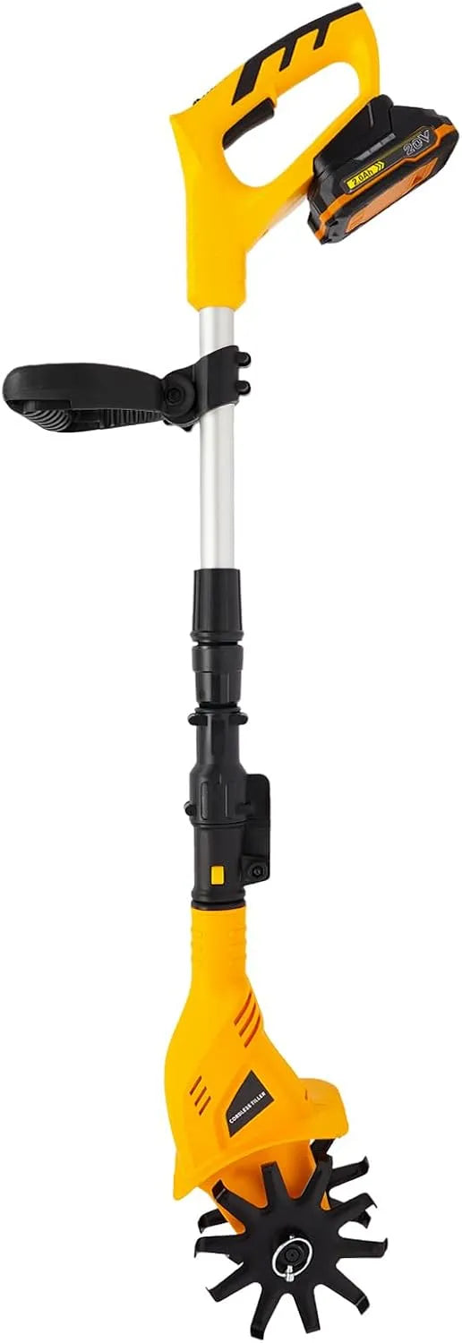 Motoculteur, Profondeur de Travail 17 cm, Cultivateur sans Fil avec Lithium de 20V 2000mAh, Largeur de Travail 10cm, Thermique, pour Labourer