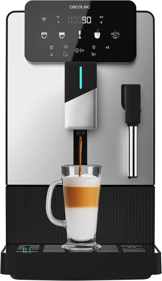 Cecotec machine à café 19Bars, Café 150g, 5 Niveaux, Réservoir d'Eau 1,1L, Thermoblock, Plug&Play, Moulin Conique, Nettoyage Automatique