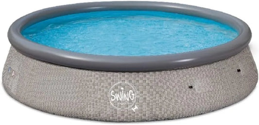 Piscine autoportante, sans pompe de filtration, HAF Piscine Quick Up grise avec les dimensions 366 x 91 cm