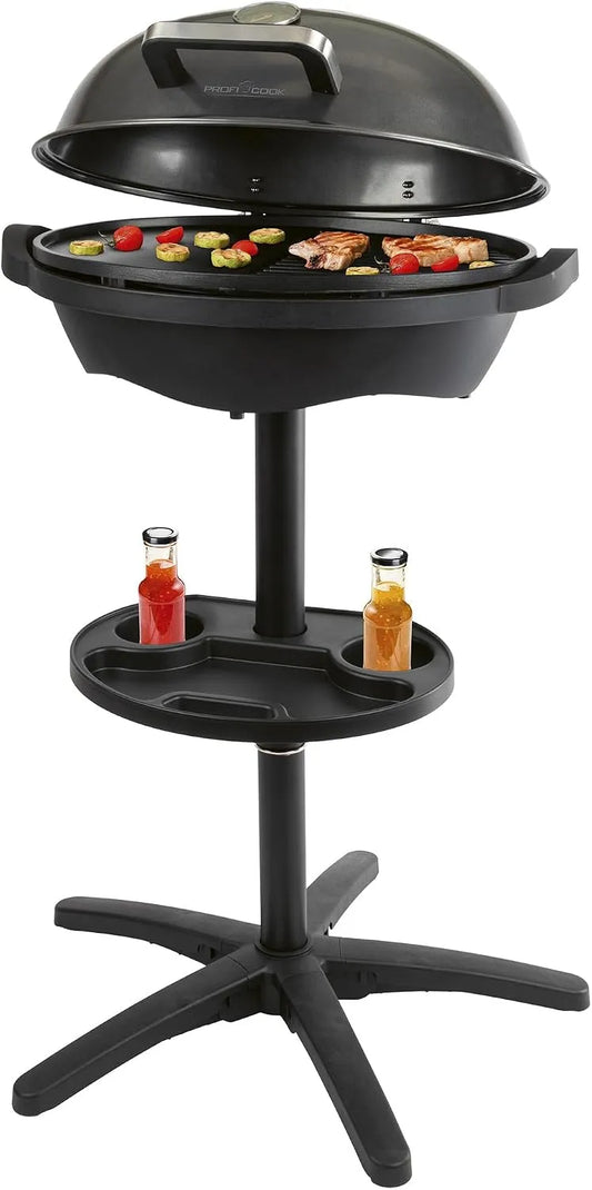 Barbecue BQS 1303 ProfiCook, grill de table électrique, Intérieur et extérieur, électrique pour balcon, PC, puissance 2400 W, 2 en 1 stand, Sans fumé