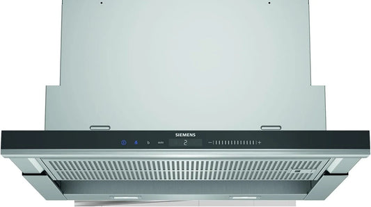 Siemens modèle, hotte Semi-intégrée iQ700 LI69SA684, Acier inoxydable 935 m³/h A, semi-encastrée, finition noire