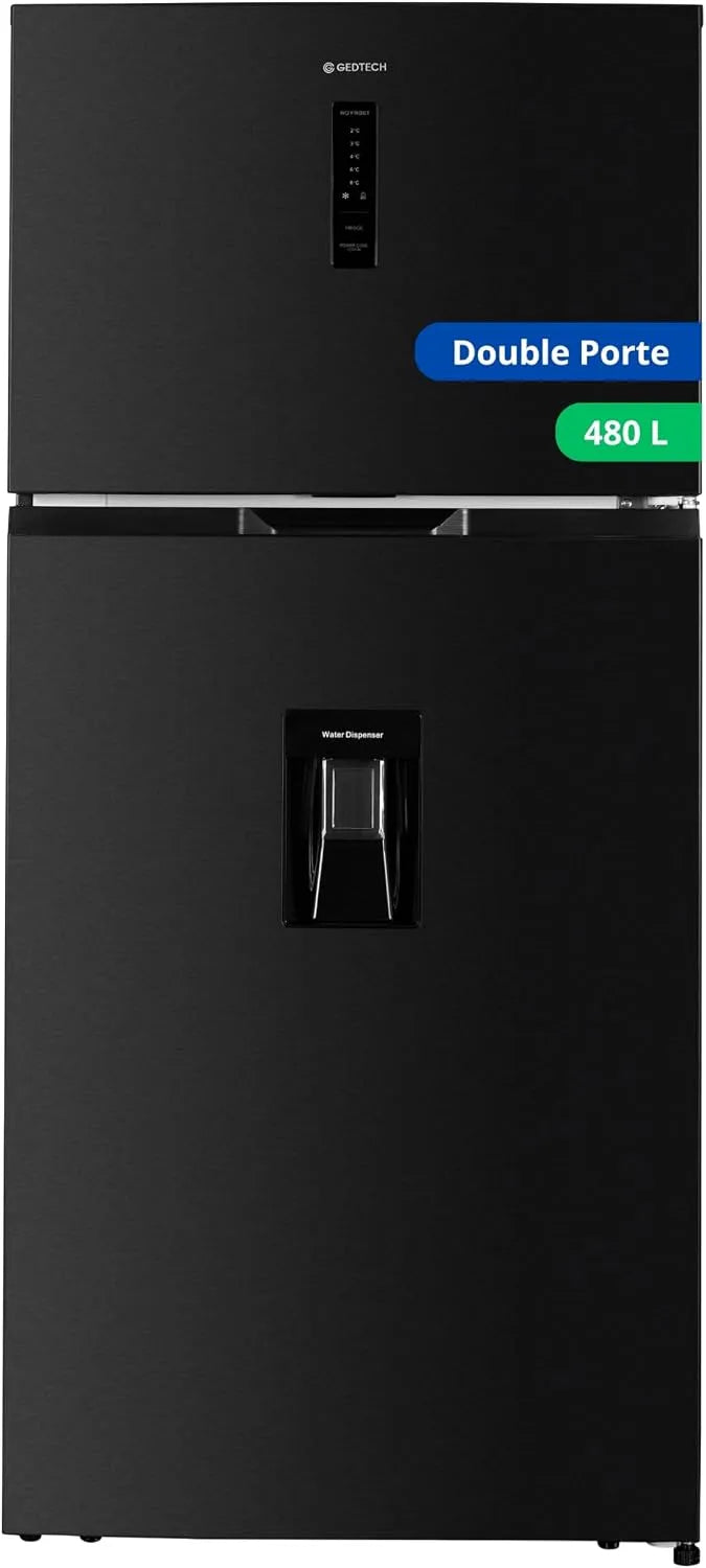 Réfrigérateur GDP480NFDX GEDTECH, Double Porte Grande largeur 480L, No Frost, Distributeur d'eau, Dark Inox