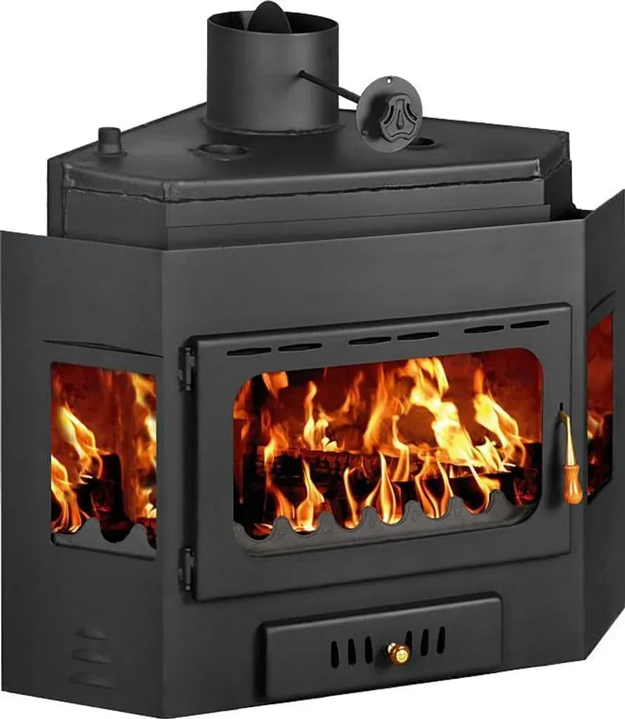 Poêle à bois W16, Prity A Insert de cheminée 21 kW, Puissance d'eau 16 kW, Sac d'eau 34 l, Tuyau de fumée Ø 200 mm, Insert de transportant l'eau