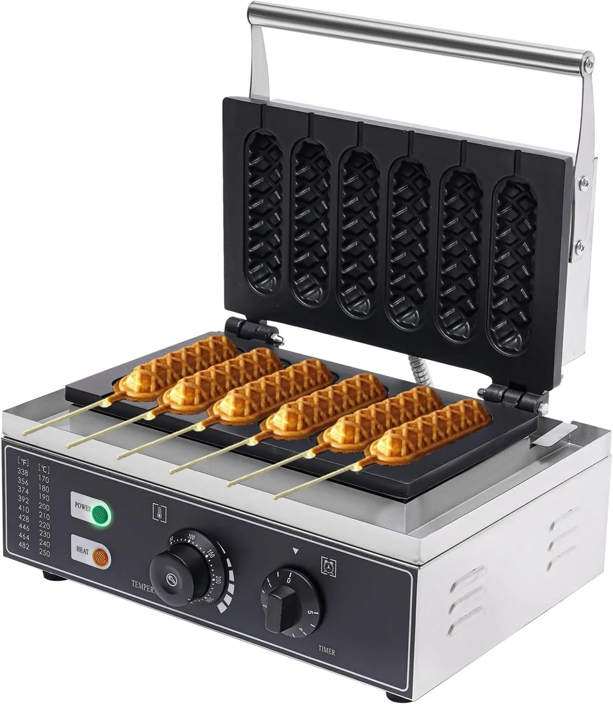 Hot-dog Machine à, puissance 1500 W, réglage de la température de 50 à 300 °C, en acier inoxydable, pour boulangeries, kiosques, snacks