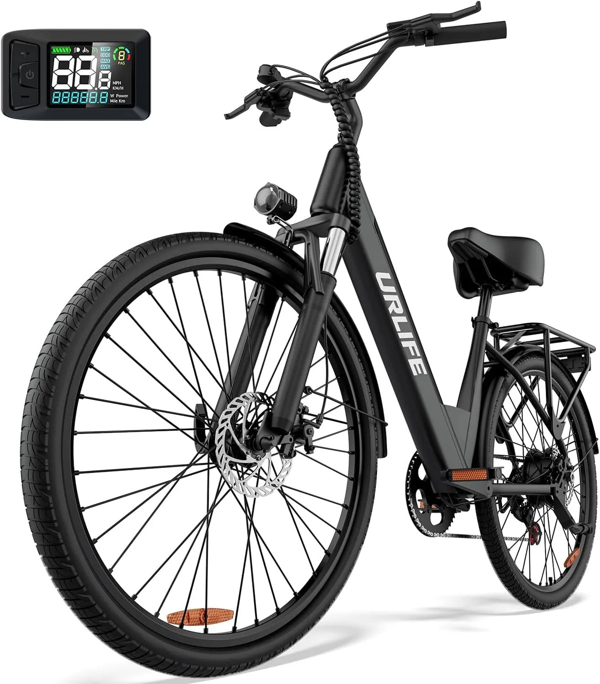 Vélo électrique URLIFE, Moteur 250W, 26' Électrique avec Batterie, E Bike pour Adulte