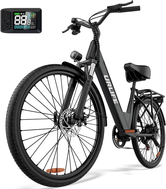 Vélo électrique URLIFE, Moteur 250W, 26' Électrique avec Batterie, E Bike pour Adulte