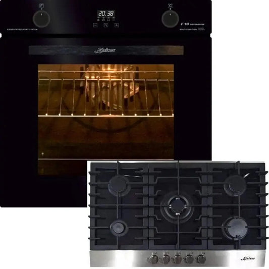 Four électrique EH 6367 KCG 9386, plaque de cuisson encastrée 3,8 kW, four encastré, capacité 79 L, Kaiser Set de cuisinières à gaz +, gaz naturel