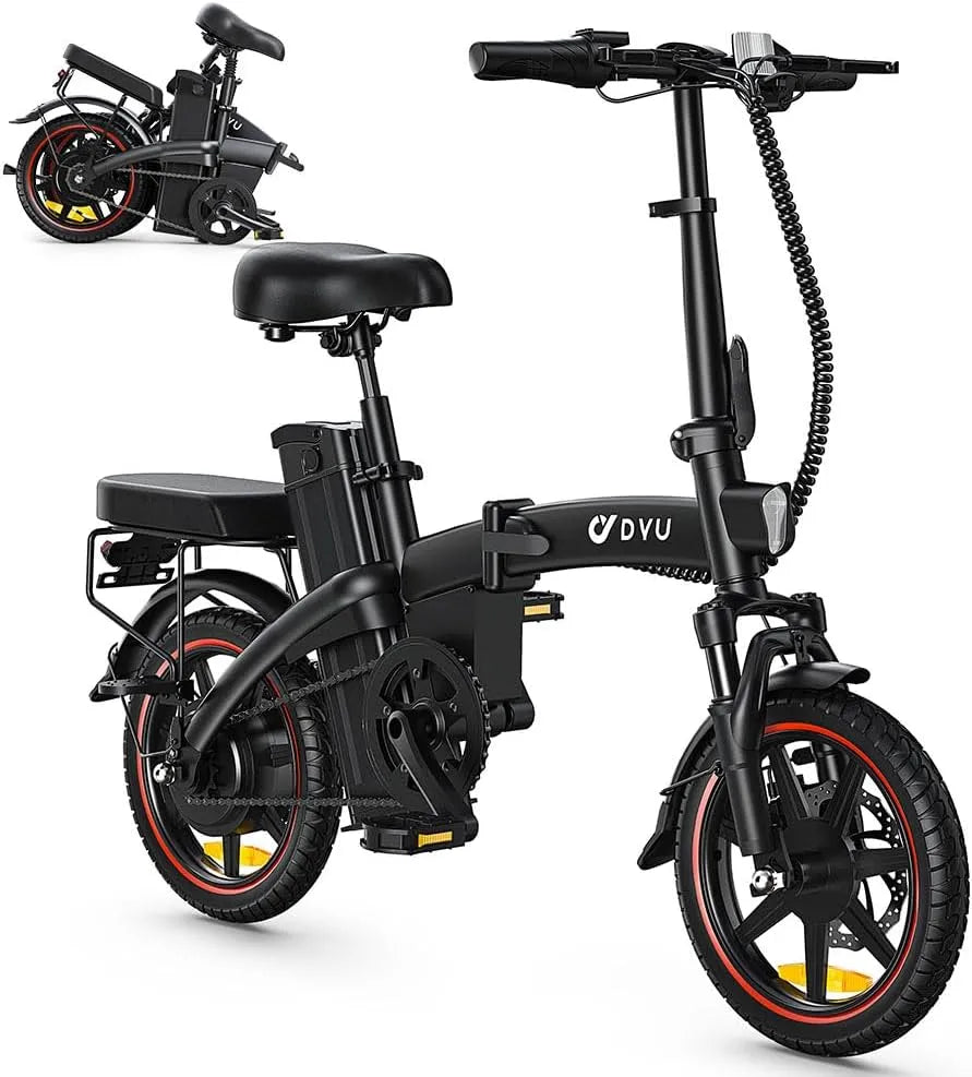 Vélo électrique, Vitesse Max 25km, DYU A5 Pliant 14', Moteur 250W, 25km/h, tension 48V 7.5Ah Ebike, VAE Adulte avec Batterie Amovible, Freins à Disque