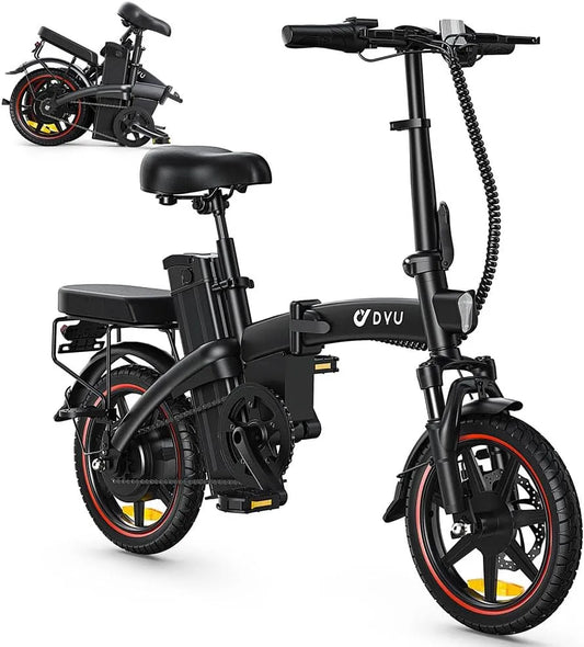 Vélo électrique, Vitesse Max 25km, DYU A5 Pliant 14', Moteur 250W, 25km/h, tension 48V 7.5Ah Ebike, VAE Adulte avec Batterie Amovible, Freins à Disque