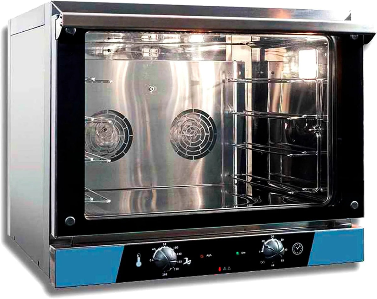 Four GN1/1 MBH, M.PLus+Grill, à convection électrique et 48X34 en acier inoxydable avec porte double vitrage, avec 4 plateaux en dotation