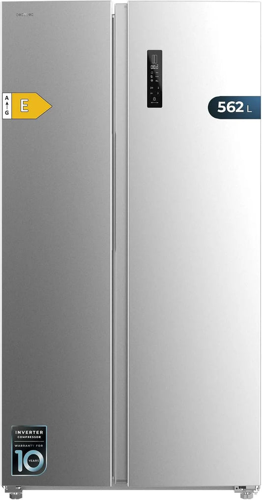 Cecotec réfrigérateur américain SBS 562, Inverter Plus, Bolero CoolMarket Inox E. Réfrigérateur inoxydable, capacité 562L, Multi AirFlow