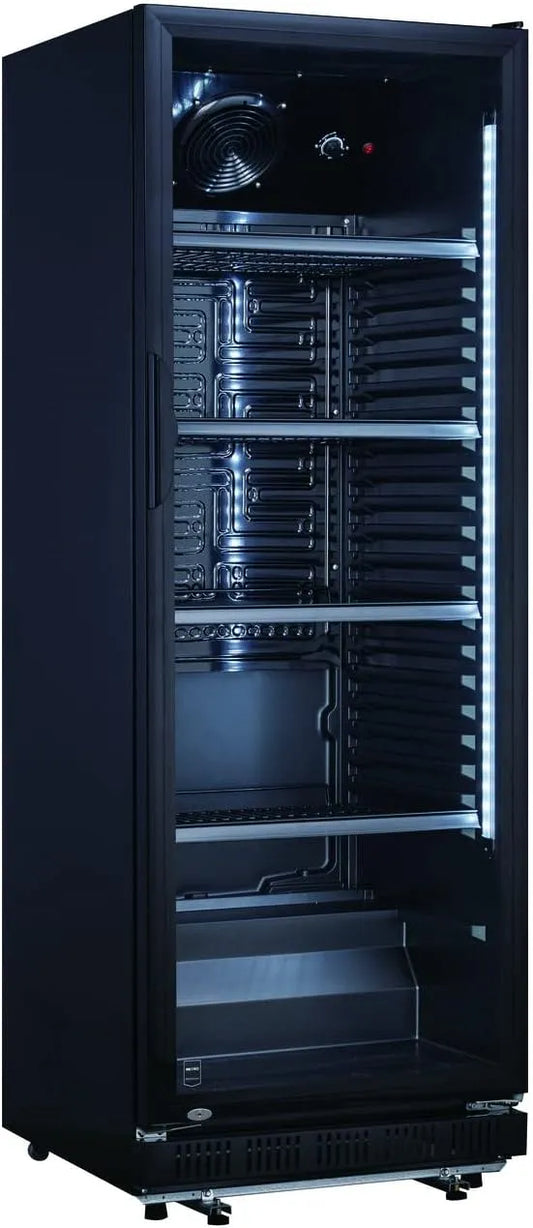 Réfrigérateur GSC2360B METRO Professional, dimensions 62 x 63.6 x 175.3 cm, capacité 347 L, à Boissons, Acier, Verre, avec Serrure, finition noire