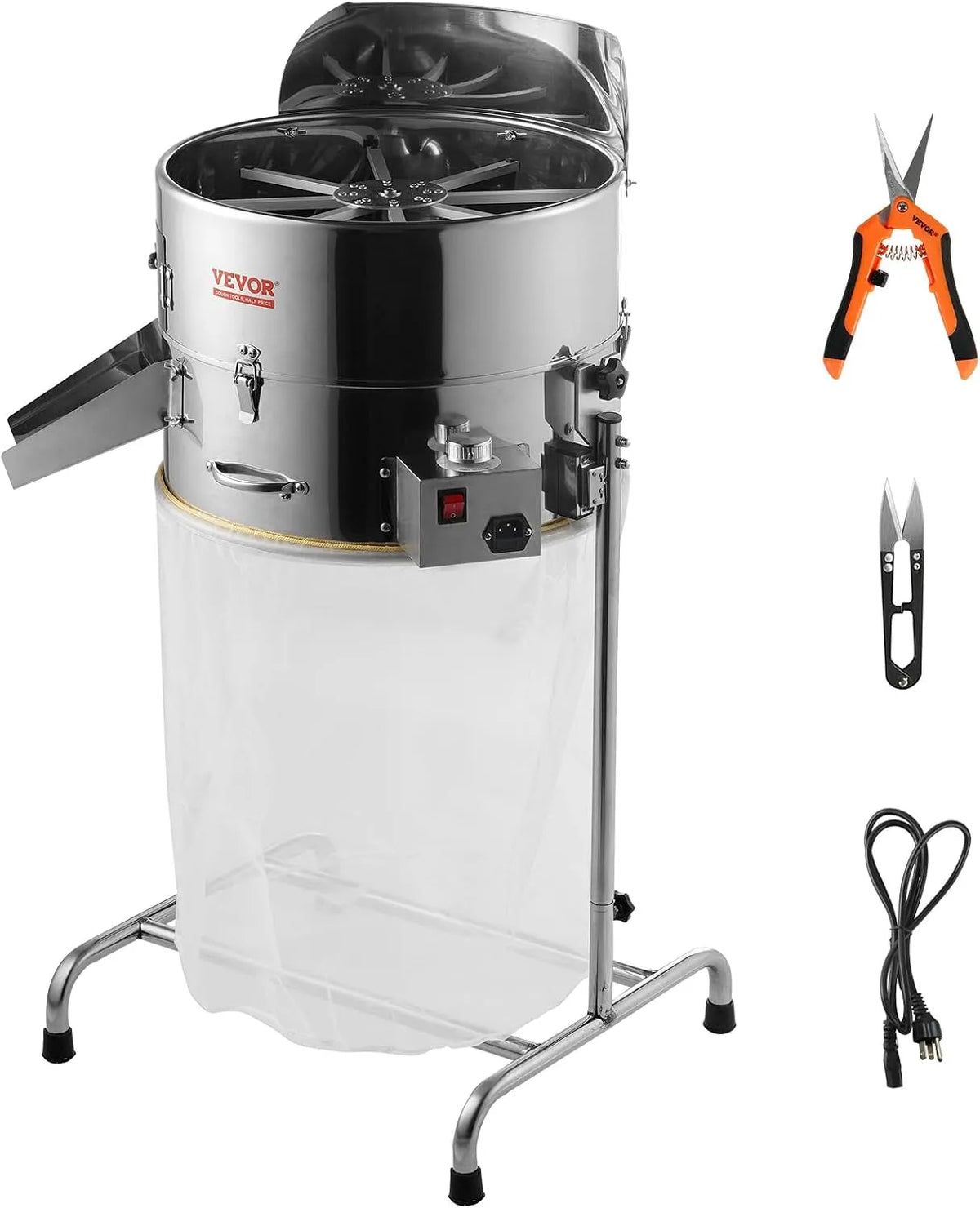 Vevor tondeuse, électrique de 45,7 cm, laborieuse avec vitesse réglable de 60 W, lames en acier inoxydable, bourgeons