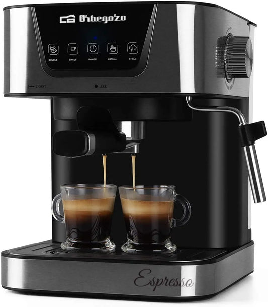 Cafetière, Orbegozo Ex 6000, pression de 20 bar, réservoir de 1,5 l, puissance 1050 W, à expresso et à cappuccino, convient pour les dosettes