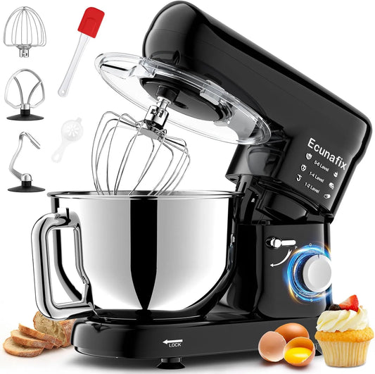 Robot de cuisine, avec crochet pour pétrir, fouet plat, Pétrisseur planétaire professionnelle 1500 W multifonction 6,5 L 6 + P vitesse faible