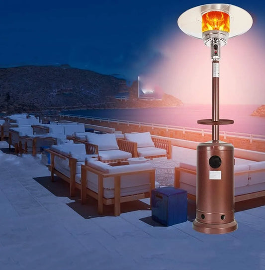 Table 88Ich, puissance 13 KW, Parasol Chauffant Gaz, Poêle de Gaz GPL Adapté À L'extérieur, Acier INOX E roulettes, Type Indépendant