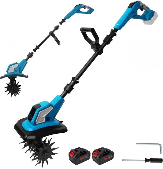 Motobineuse, Electrique sans Fil, pour Ameublir la Pelouse, Motoculteur, Potager et Jardin