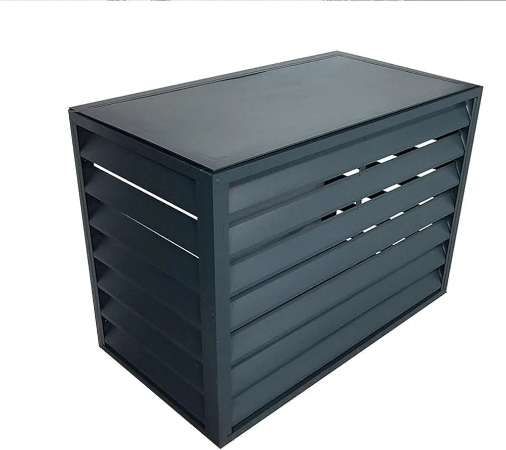 Climatiseur Cache, exterieur aluminium, caisson anti bruit pompe à chaleur, Size:100cm, Convient pour l'unité extérieure du, Color:finition grise