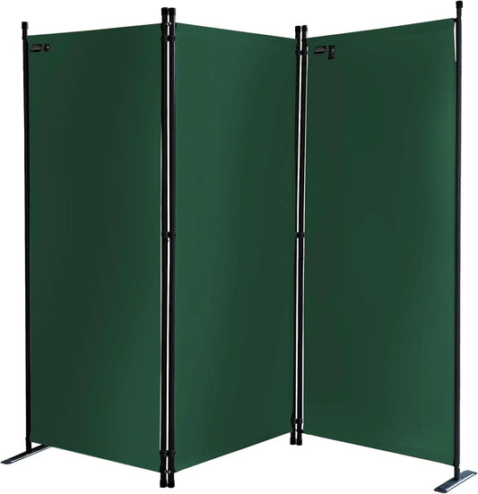 QUICK STAR, Paravent 170 x 165 cm Séparateur de Tissu Jardin en 3 Parties Pliable Balcon Écran de confidentialité partition Vert