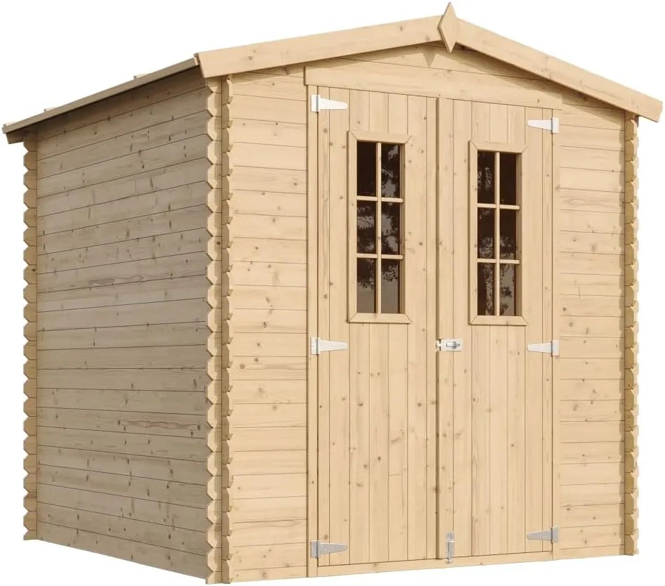 Abri de jardin I216xL206xH218 M343C+M343G, en Bois avec Sol TRAITÉ, 3.53 m2 Petit abri à Outils, Stockage extérieur cm, Local à vélos
