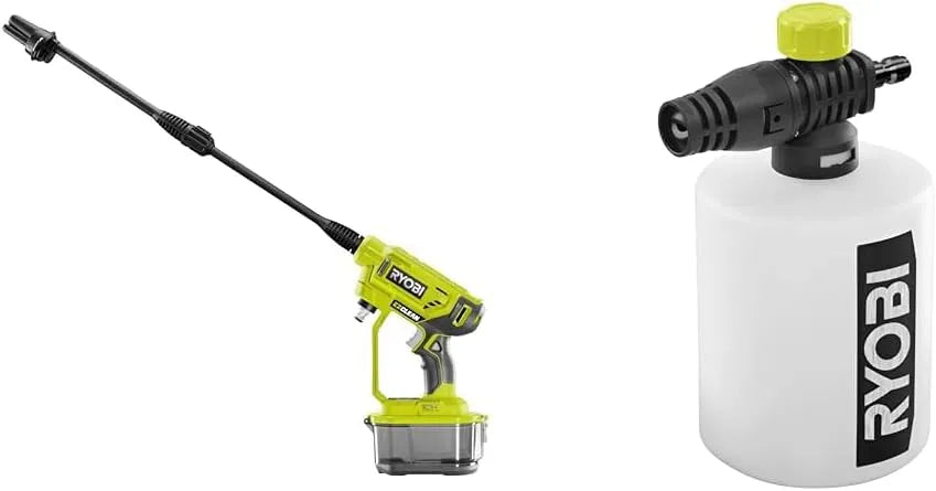 Ryobi, Vendu sans Batterie ni Chargeur & Buse détergent 750 ml, Pistolet Haute Pression 18V, buse 3-en-1, capacité 182 L, 22 Bars