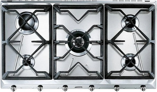 Smeg plaque de cuisson SRV596GH5, de cuisson à gaz UNIVERSAL, Stainless steel
