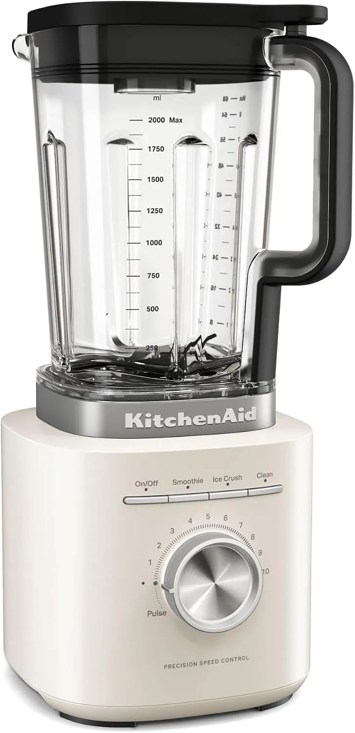 KitchenAid blender 5KSB2073EPL, 10 niveaux de vitesse et Programmes Automatiques, Mixeur Puissant avec Bol 2L sans BPA, Pure Power, Porcelain White