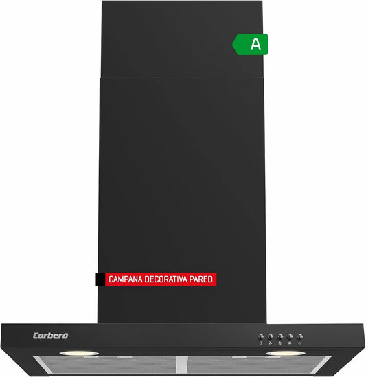 Modèle m3/h VOSTOK660B Corberó, Hotte décorative horizontale 60 cm, puissance 165 W, 3 niveaux de vitesse, 3 niveaux de vitesse
