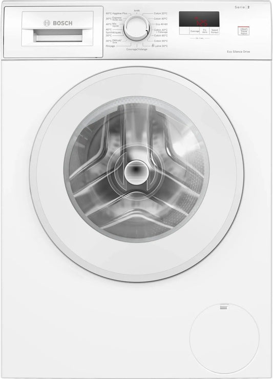 Bosch lave-linge WGE02201FR 1200, Série 2, Front, poids 7 kg, capacité 44l, Pose-libre, EcoSilence Drive, trs, min, finition blanche