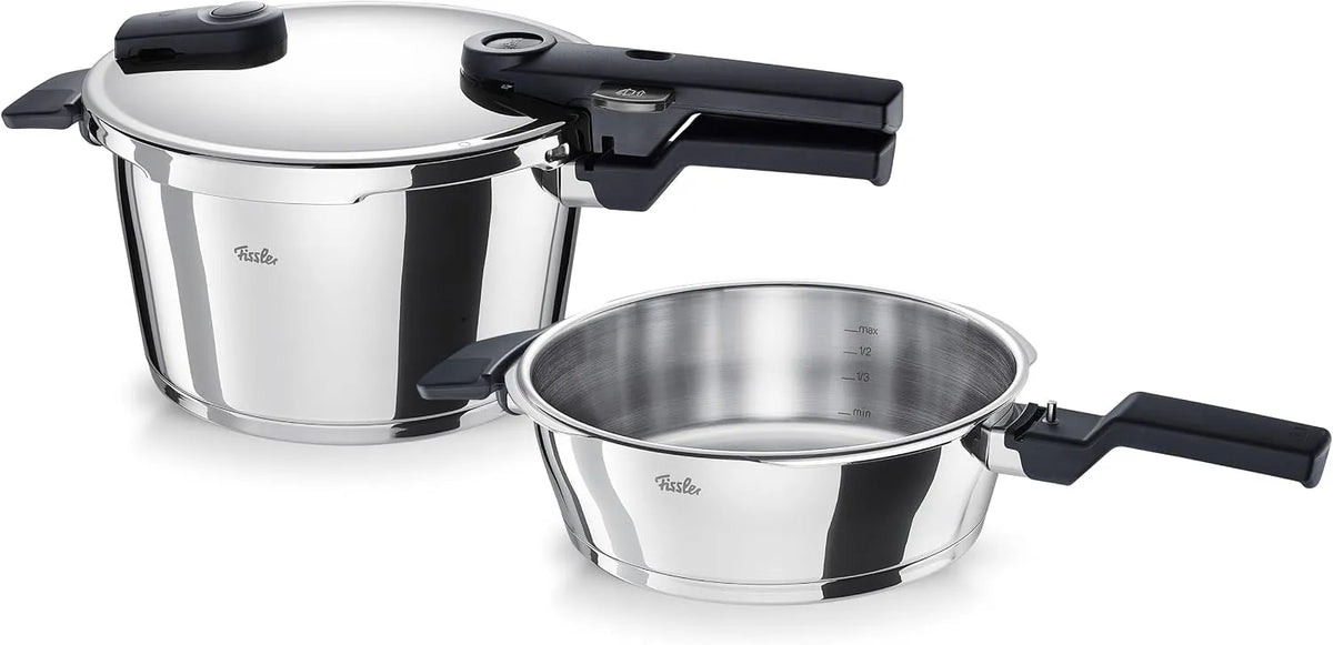 Jeu D'autocuiseurs Fissler Vitaquick, 3 Pièces, Compatible Induction, finition argentéeé, Métallique