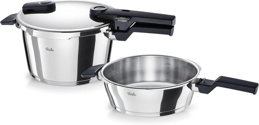 Jeu D'autocuiseurs Fissler Vitaquick, 3 Pièces, Compatible Induction, finition argentéeé, Métallique