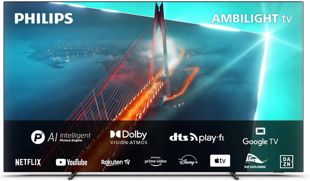 Philips modèle HDR10, Ambilight 121 cm OLED708/12 HDR10+, Smart 4K OLED TV, Moteur P5 AI Perfect Picture, 48 Pouces, 120Hz, Enceintes 20W, UHD &