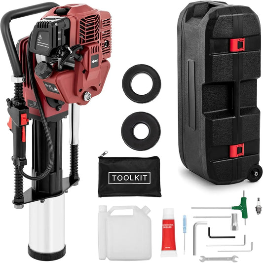 Modèle Enfonce Pieu Piquet Thermique Essence Pilon HT-PILOT-1500 Hillvert Enfonce-Pieux, Pieux ø 100 mm max., Force De Frappe 20-55 J, min