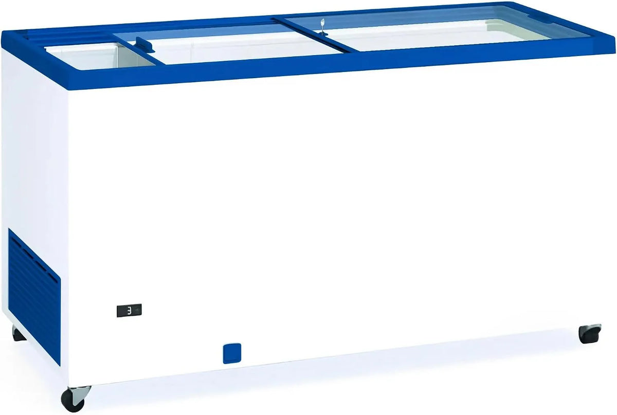 Congélateur MBH, c professionnel 150 cm et 470 litres, avec portes coulissantes en verre. horizontal industriel pour bars, restaurants et hôtellerie.