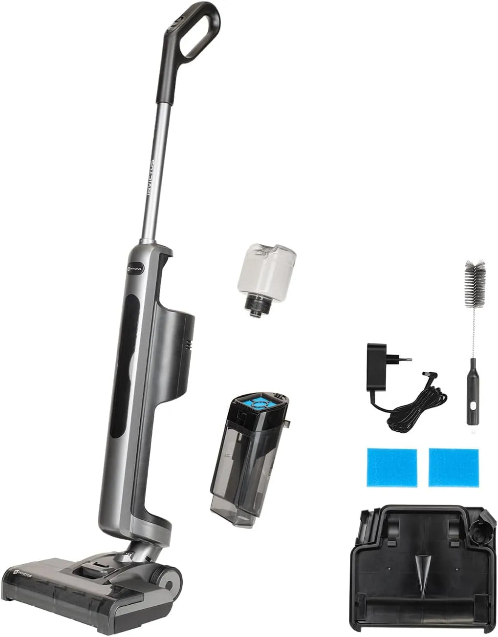 Aspirateur WD5 Genius Invictus, nettoyeur de sols durs sans fil avec design double réservoir, autonomie de la