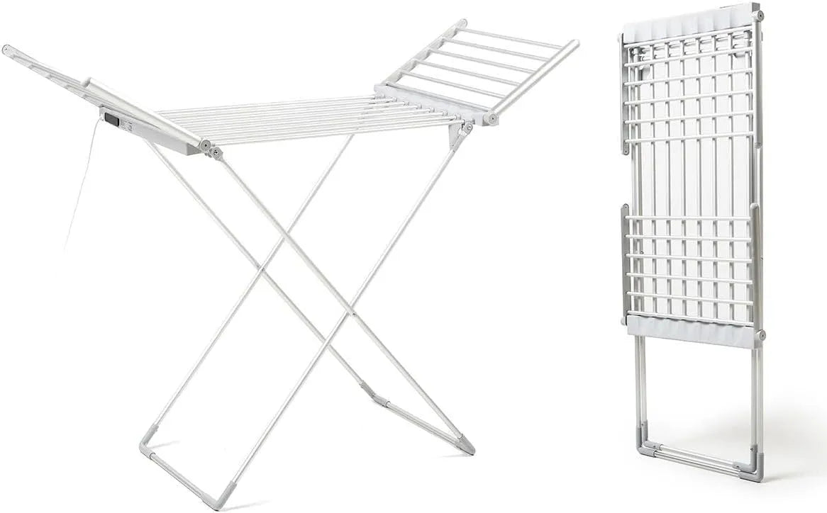 Pliable avec Ailes Séchoir Electrique, séchage rapide linge 15 kg, puissance 230 W, Ecran Tactile 6 niveaux de température, 20 barres chauffantes