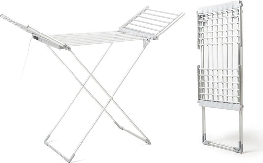 Pliable avec Ailes Séchoir Electrique, séchage rapide linge 15 kg, puissance 230 W, Ecran Tactile 6 niveaux de température, 20 barres chauffantes