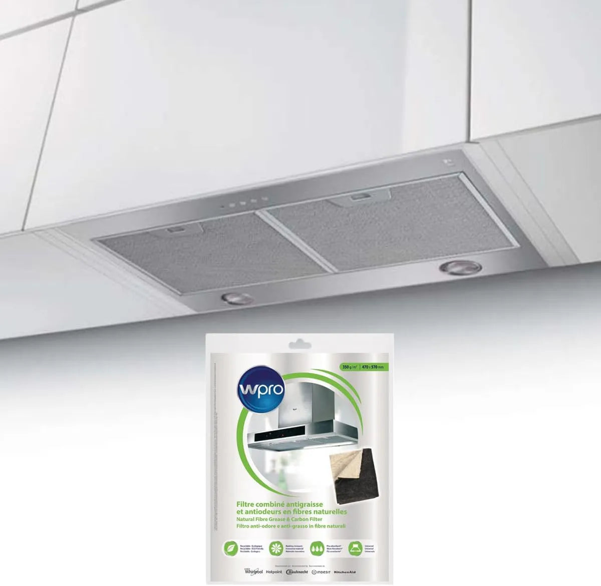 ROBLIN Groupe, filtrant aspirant inox Largeur 55cm 4 niveaux de vitesse Débit d'air 740m3, 740m3/h