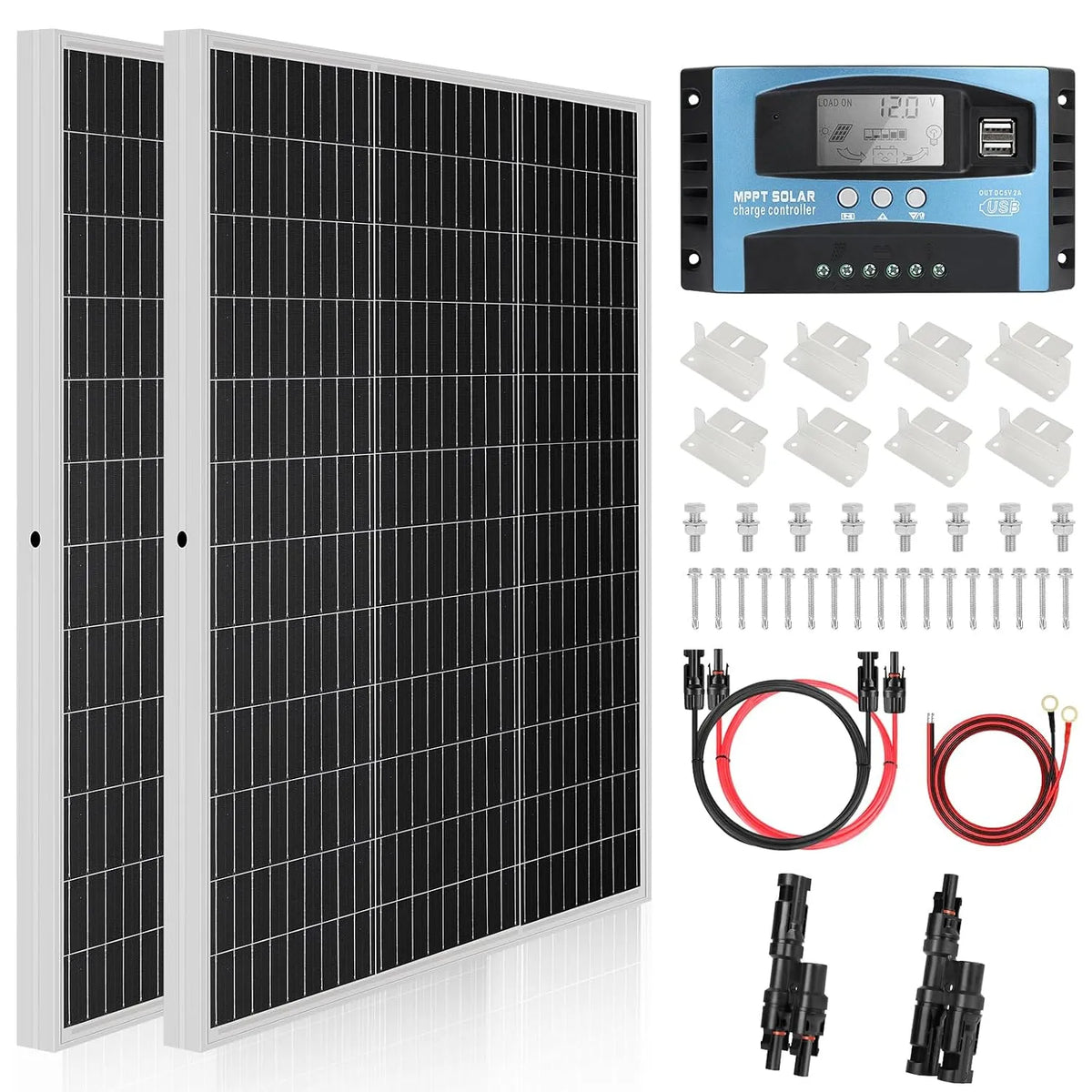 MPPT 30 A Kit de, panneau solaire 240 W 12 V: panneaux solaires DERUXI 2 x 120 W pour caravane: 2