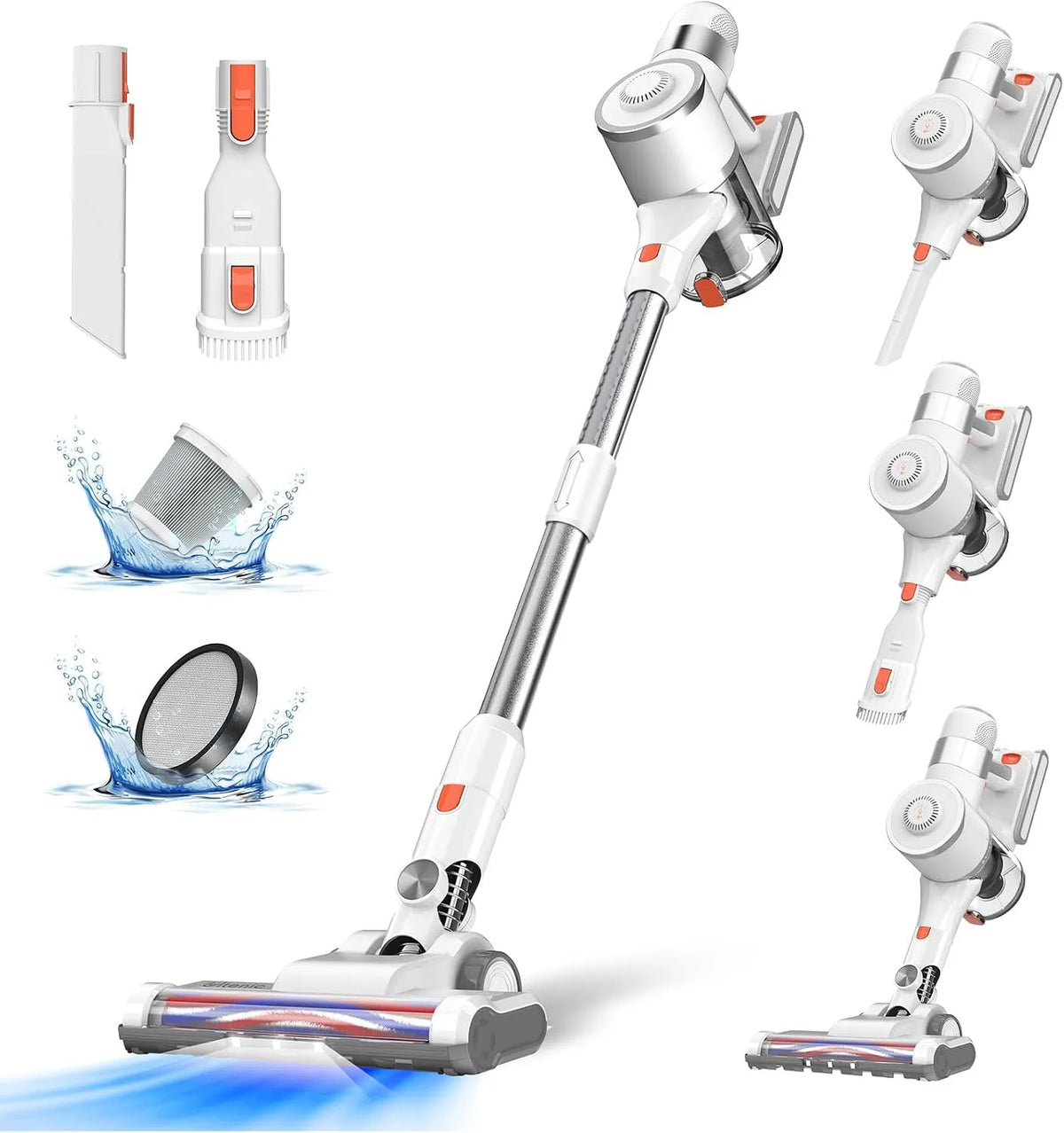Aspirateur balai U10 30Kpa/400W 35Min Ultenic, puissance 400W, 4 en 1 sans Sac pour Les Poils d'animaux, Léger, Autonomie, LED, Tapis, Canapé, Voiture