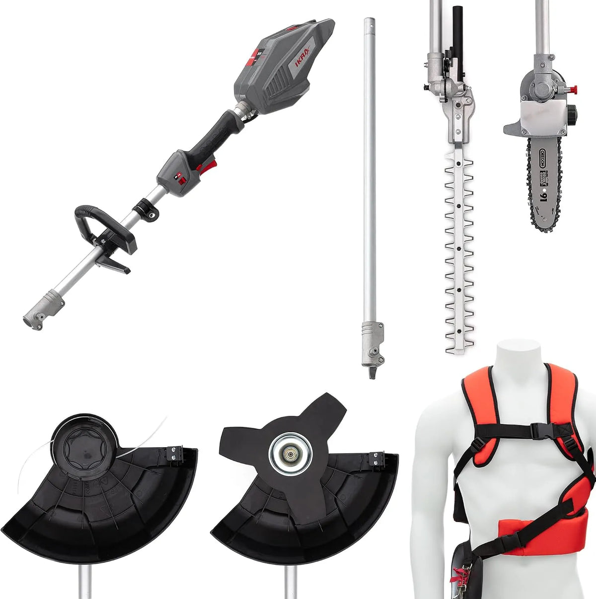 Bosch débroussailleuse IB-MT 36, Taille-haie & élagueuse, IKRA Outil Multifonctions 36V, 4 en 1, Coupe-Bordure, Compatible