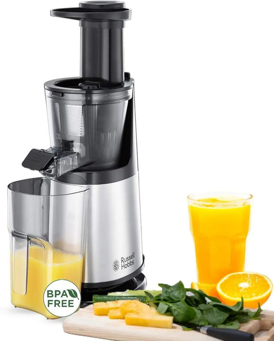 Russell Hobbs extracteur de jus 25170-56, 3 tamis: fin, pichet à pulpe 1,4L, Fruits & légumes, fonction inversion, Professionnel, Inox