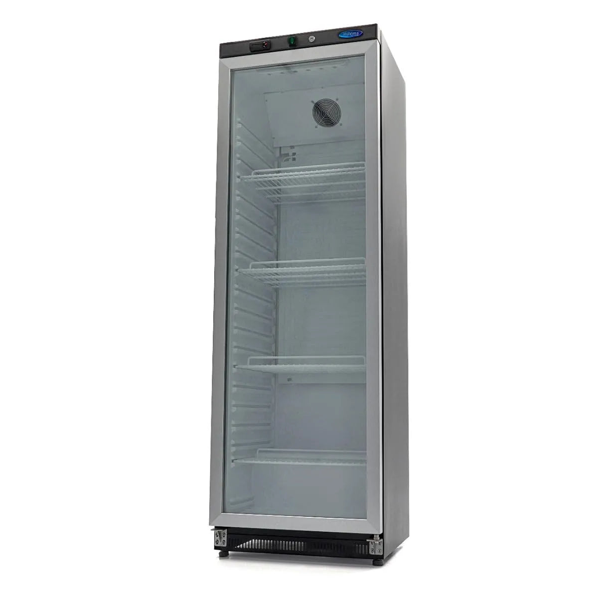 Réfrigérateur Maxima, capacité 400 L, avec Porte Vitrée, finition noire