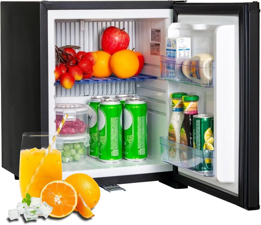 Réfrigérateur, 0-10°C, Smad Frigo 12V Camping car, capacité 30L, finition noire, Voiture pour Van Camionnette Caravane Fourgon Hôtel Bureau Studio