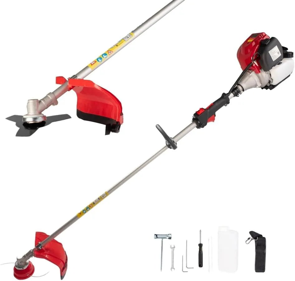 Débroussailleuse AMC, avec tête double fil de 2 mm et disque trois dents en acier taille-haie et bord pour bricolage ou professionnel