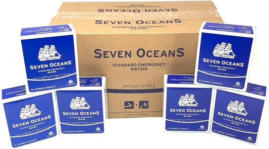 Lot de rations de survie pour 2 mois Seven Oceans, biscuits longue durée 24 x 500 g