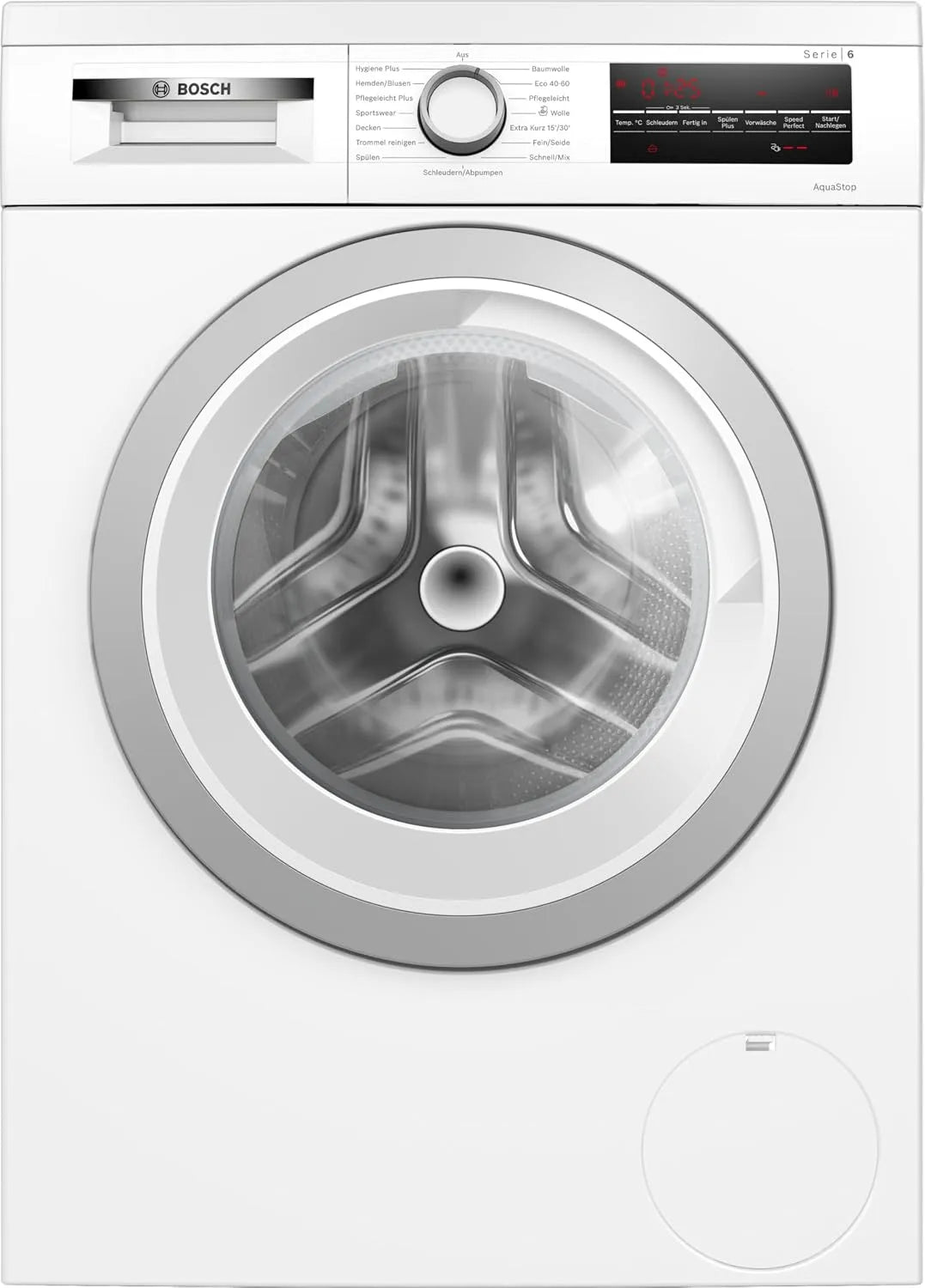 Bosch lave-linge WUU28T71, 1400 tr/min, fonction de remplissage, détection de charge, écran LED, gain de temps, Série 6 8 kg, hygiène Plus, AquaStop