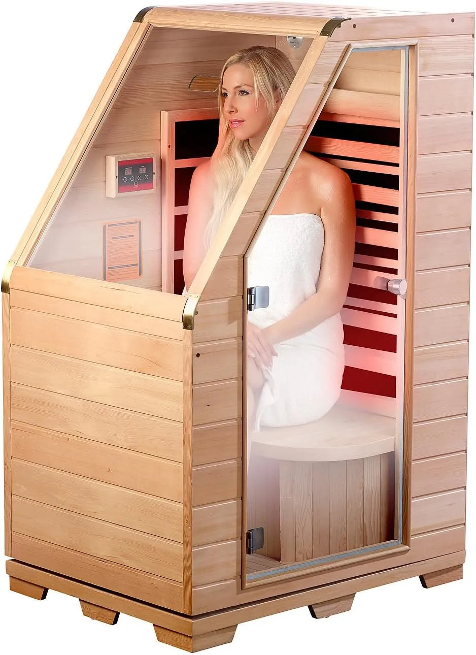 Compact en bois Sauna infrarouge, puissance 760 W, Newgen Medicals
