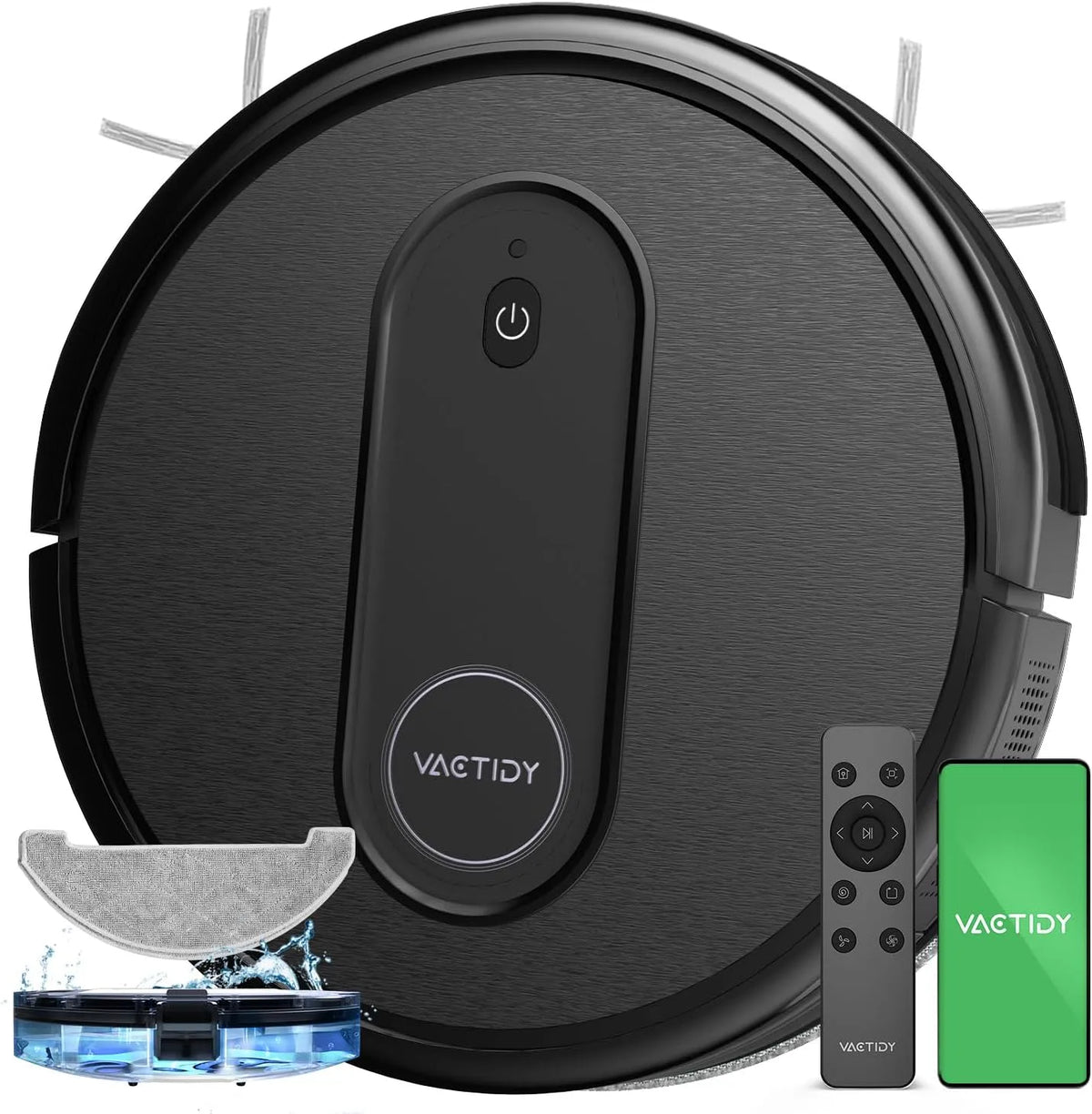 Aspirateur robot 120min Vactidy, T7, Robot Aspirateur Laveur 2 en 1, d'Autonomie, App, Alexa, Siri, IFTTT Contrôle, Mince et Silencieux, Cheveux