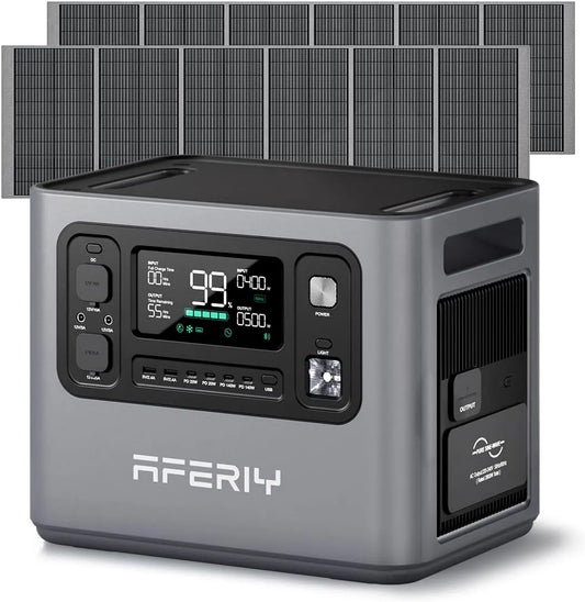 Station Electrique Portable 2800W P280 24kWh 2x400W AFERIY, Generateur Solaire pour Usage Domestique, Panne de Courant, Camping-car